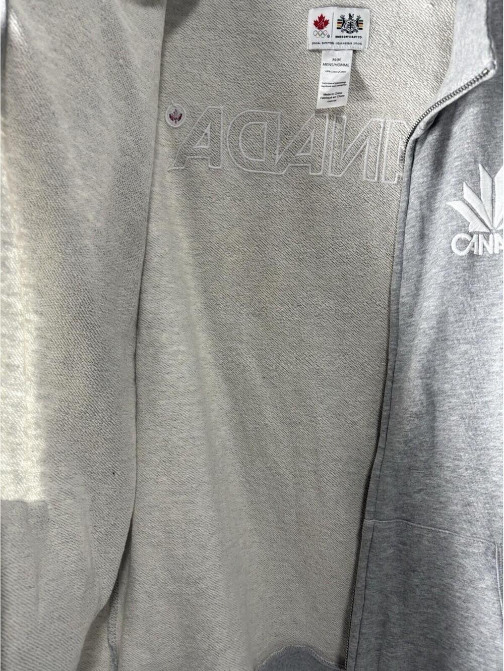 Hudson's Bay CO HBC Gray Sweatshirt Zip-up Men’s Medium - Picture 9 of 15